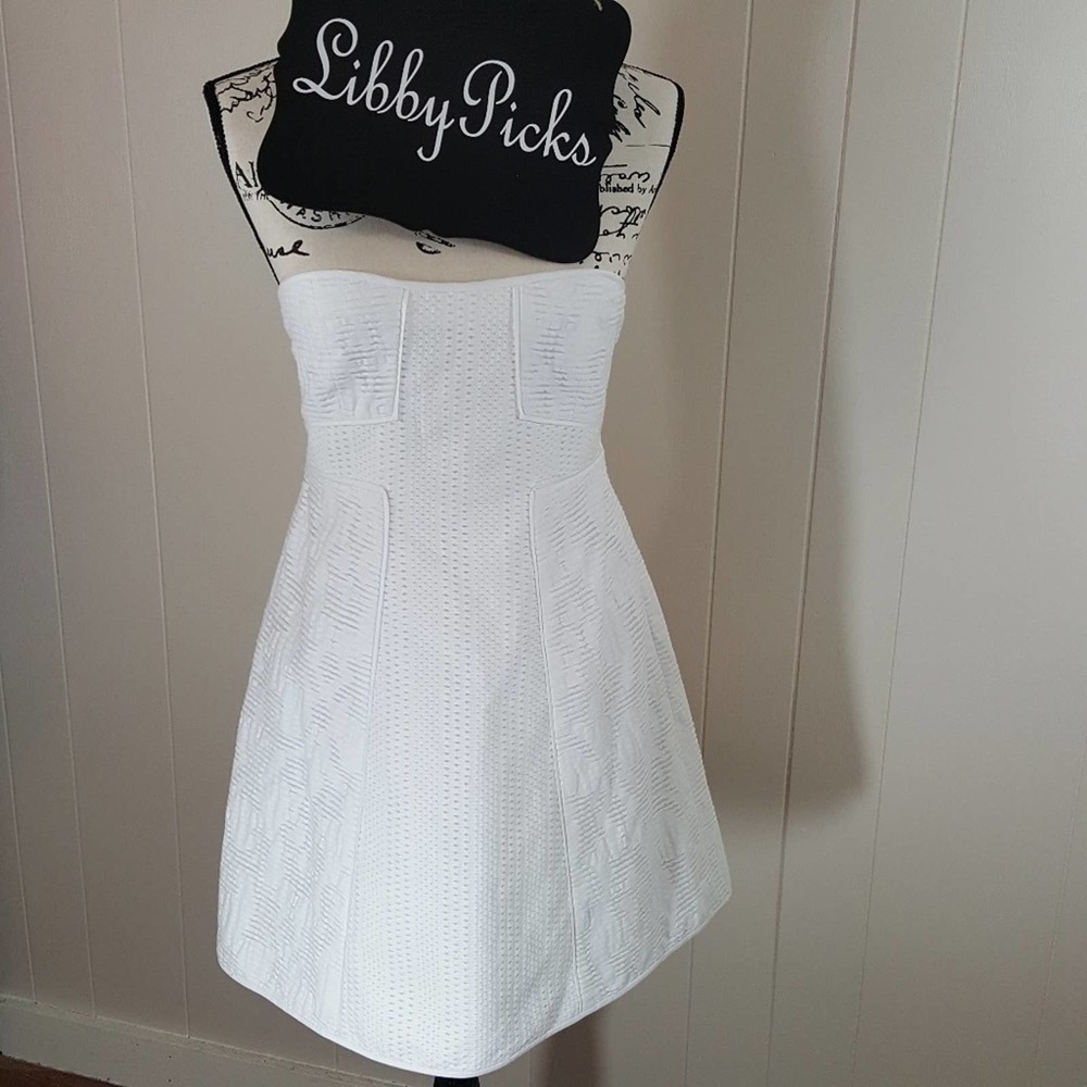 Tibi NWT white jacquard astor empire waist 4